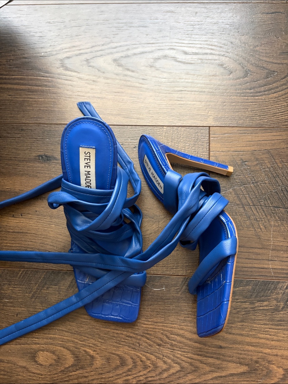 Steve Madden Royal Blue Wrap Lace-Up Stiletto Sandals